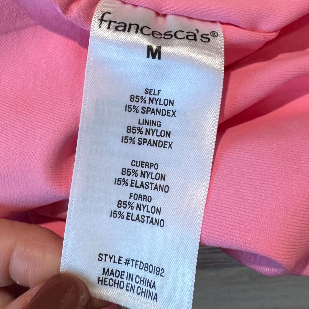 NWT Francesca’s Tina Pink Square Neck Bodycon Nylon Tank Mini Dress - Medium - Picture 9 of 9